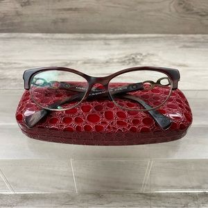 Coach HC5063 5271 Kitty Womens Burgundy/Gold Cat Eye Eyeglasses Frames 51/16.